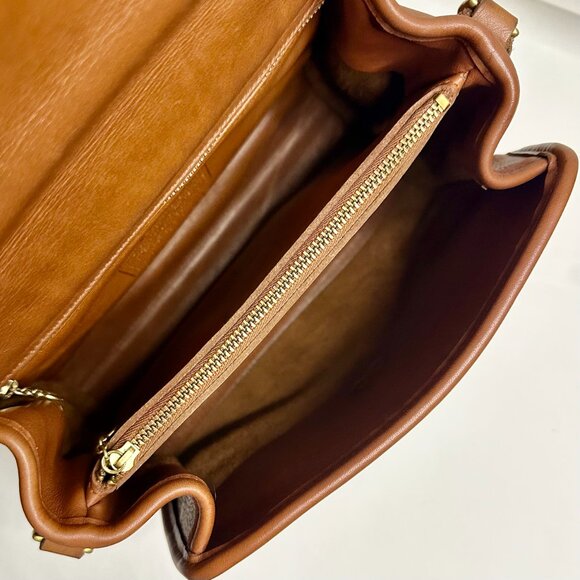 Coach Vintage Manor Bag 1995 British Tan 9977 Brass Hardware Shoulder Strap& Tag - Picture 7 of 16